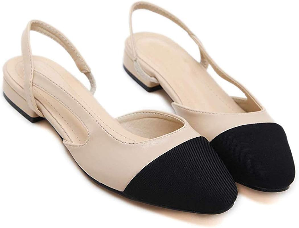 Good Night Femmes élégantes Bloc de Talon Slingback Cuir Souple Sandale Pompes habillées | Amazon (FR)