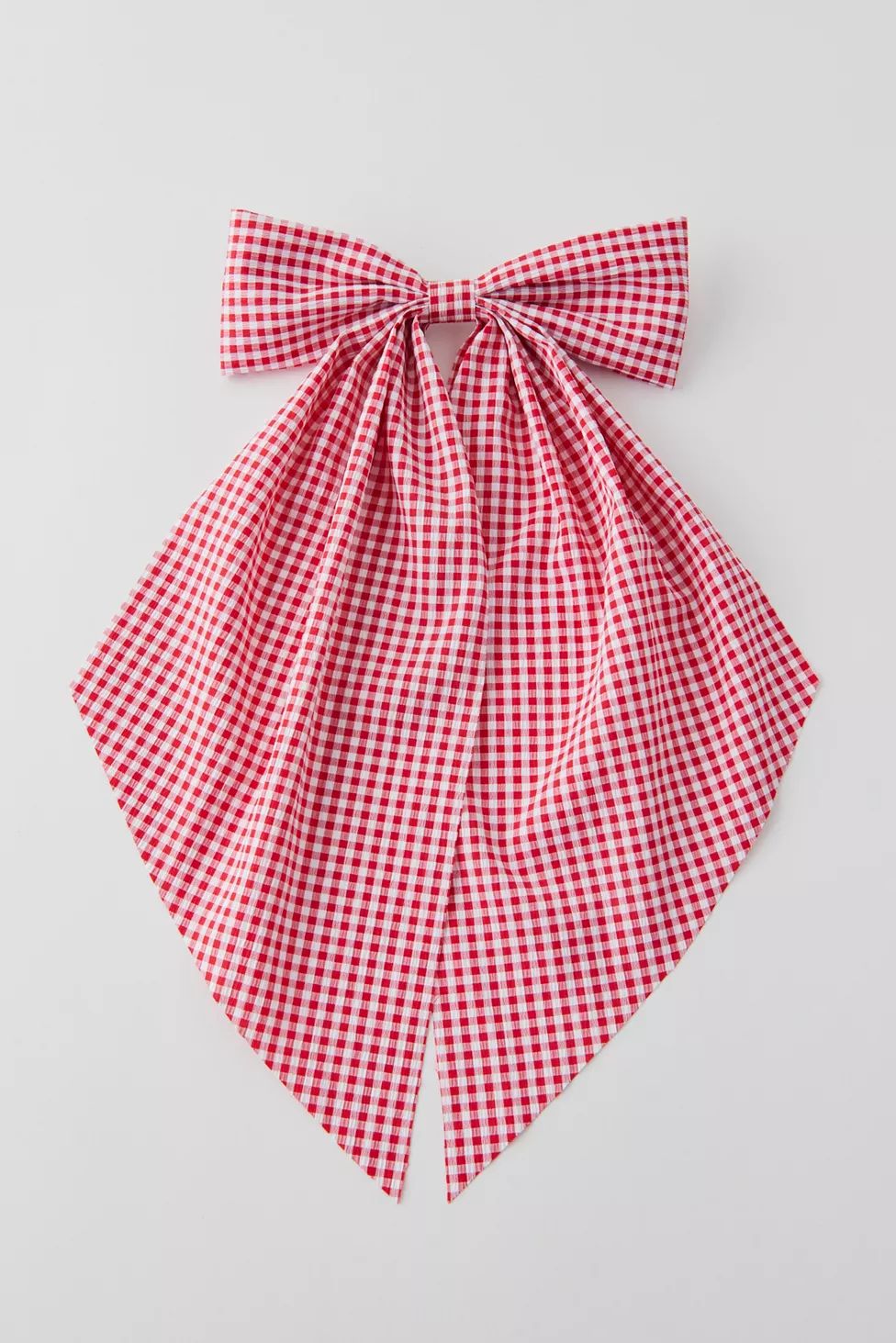 Long Gingham Hair Bow Barrette | Urban Outfitters (US and RoW)