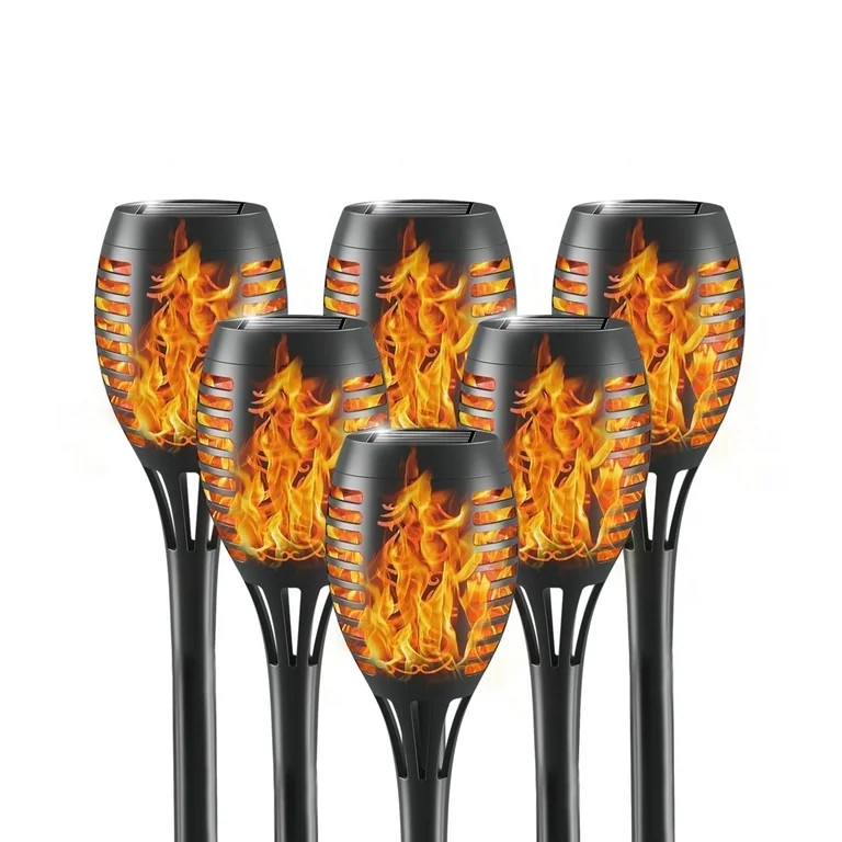 Euur Solar Lights Outdoor, Solar Torch Lights with Flickering Flame, 6Packs 12LED TorchLights Sol... | Walmart (US)