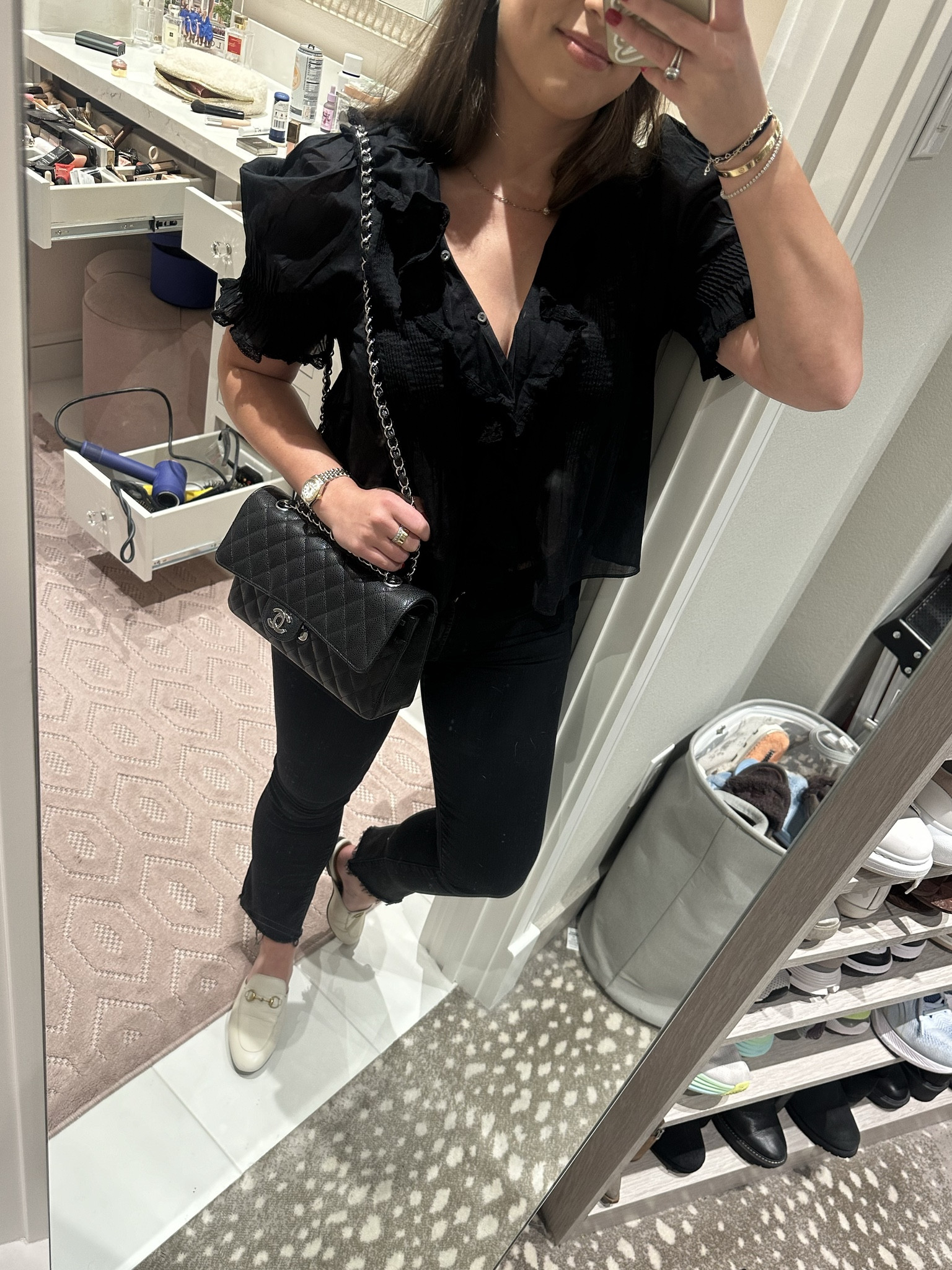 The perfect date night fit, if weather had permitted a cute heel would’ve dressed it up a bit🍸🫶

Obsessed with the shape of this top, it is sheer so if you are going for a less sexy feel throwing a tank on under would do the trick! 

#LTKU #LTKstyletip