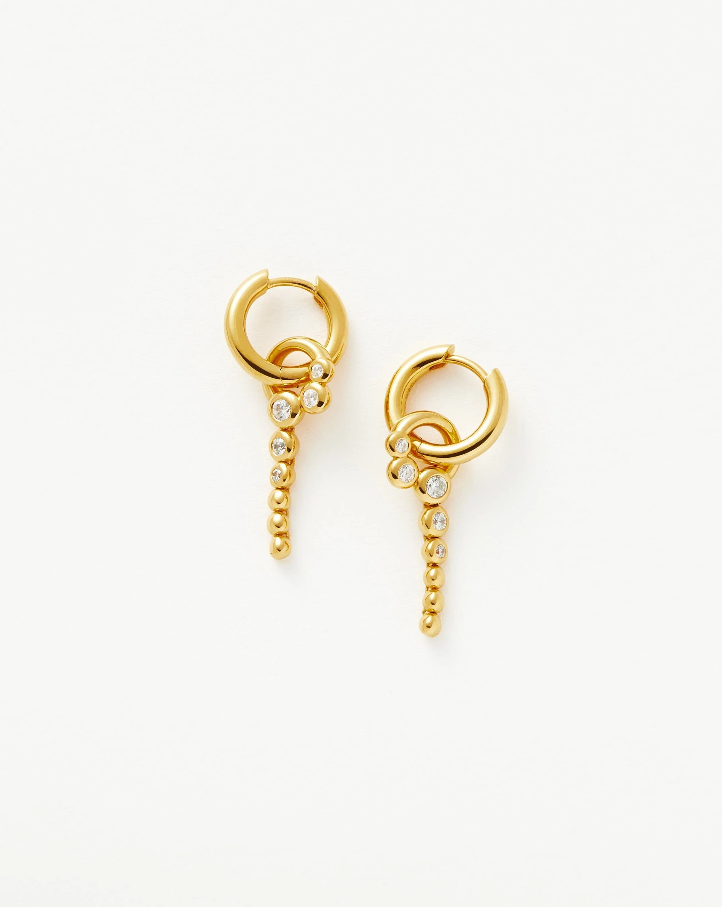 Beaded Stone Convertible Hoop Earrings | 18ct Gold Plated Vermeil/Cubic Zirconia Earrings | Missoma US