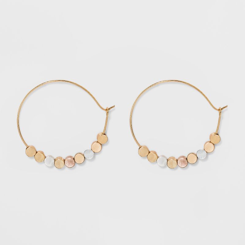 Brass beads Hoop Earrings - Universal Thread™ Gold | Target