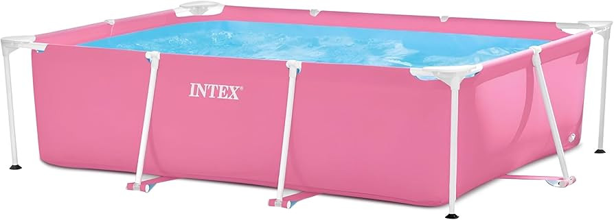 INTEX Metal Frame 7 ft x 5 ft x 23.5 in Above Ground Pool Set, Rectangular Swimming Pool with Ste... | Amazon (US)