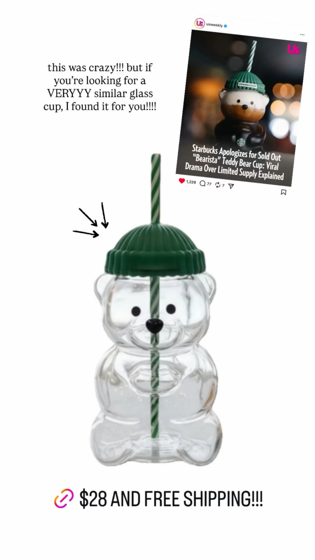 this was crazy!!! but if you’re looking for a VERYYY similar glass cup, I found it for you!!!!