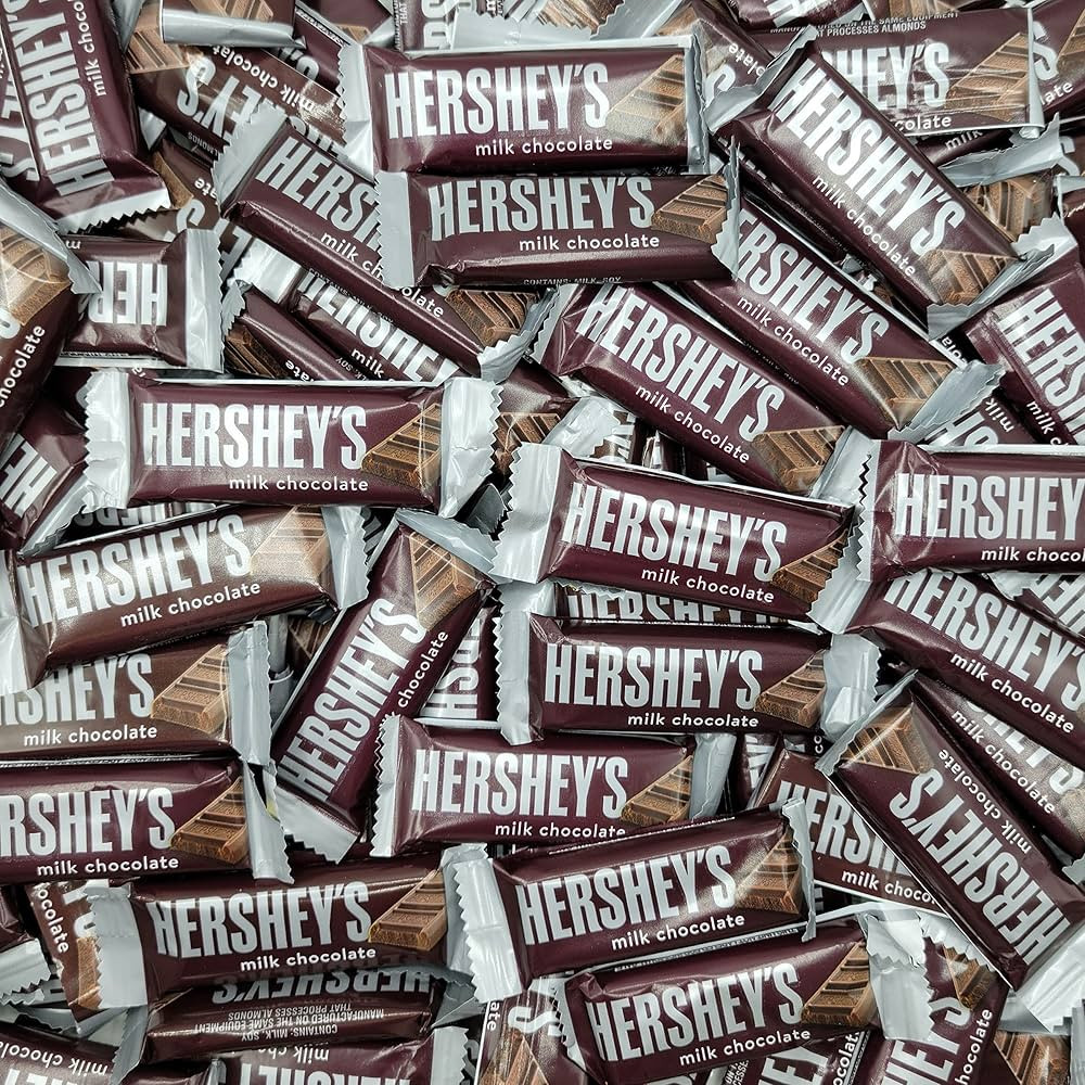 HERSHEY'S Milk Chocolate Snack Size Candy Bar, 5 Pound Bulk Package | Amazon (US)
