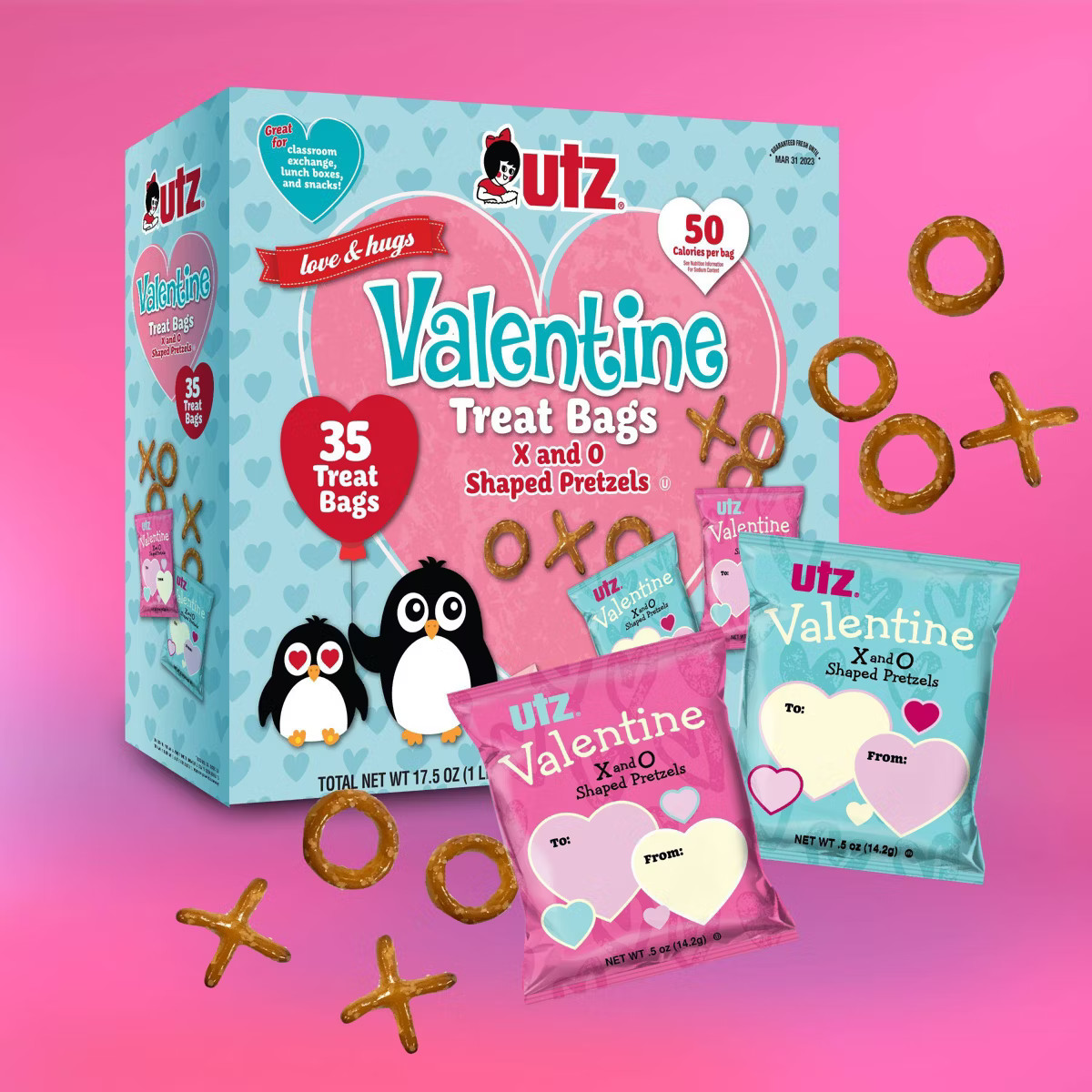 Utz Valentine's Fun Shaped PretzelSnacks - 17.5oz/35ct | Target
