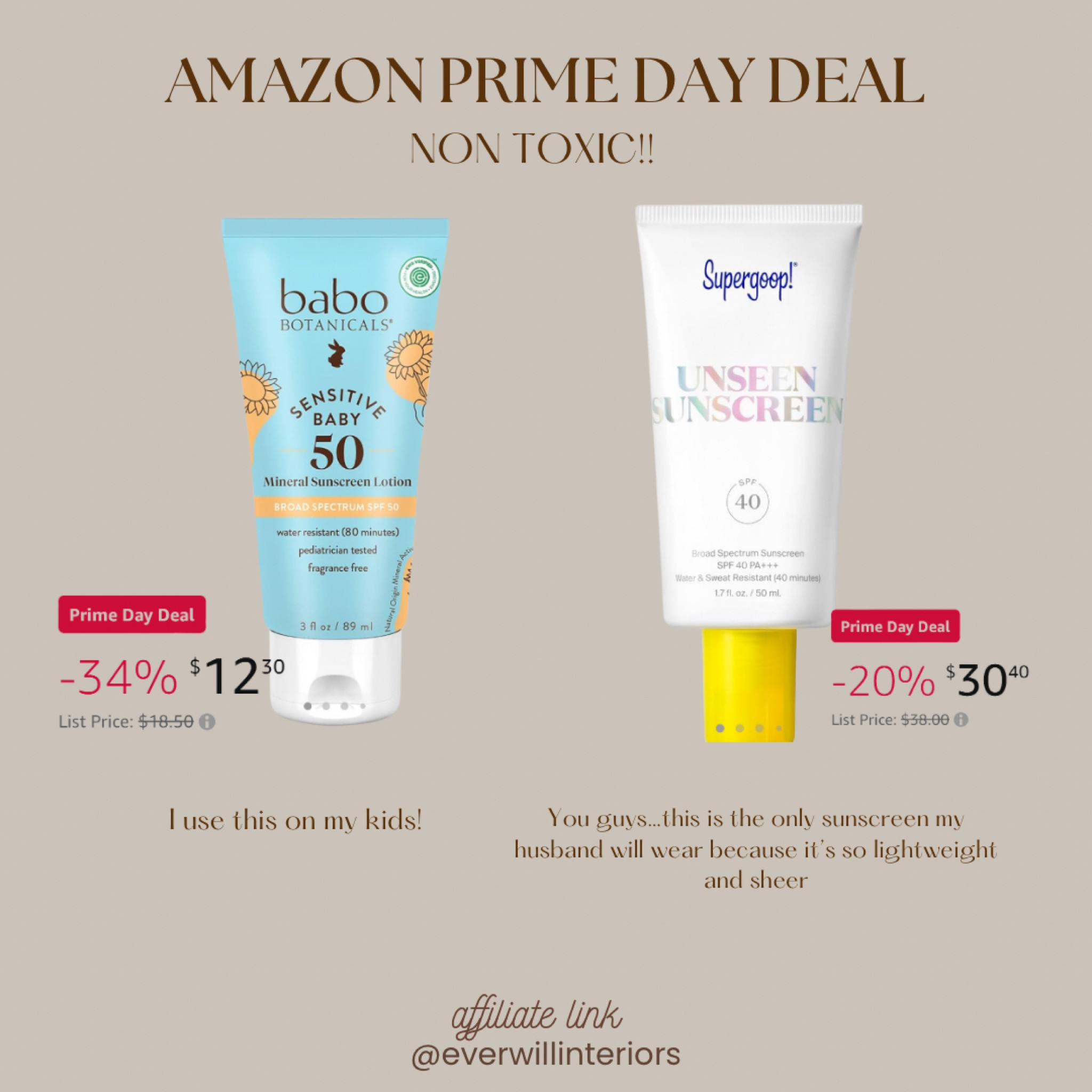 My #1’s when it comes to sunscreen!

#supergoop #babosunscreen #suncreenonsale #nontoxicsuncreen #supergoopamazonprimeday #baboamazonprime #mineralsunscreenonsale

#LTKKids #LTKSaleAlert #LTKSwim