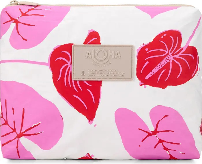 Mid Anthurium Water Resistant Zip Pouch | Nordstrom