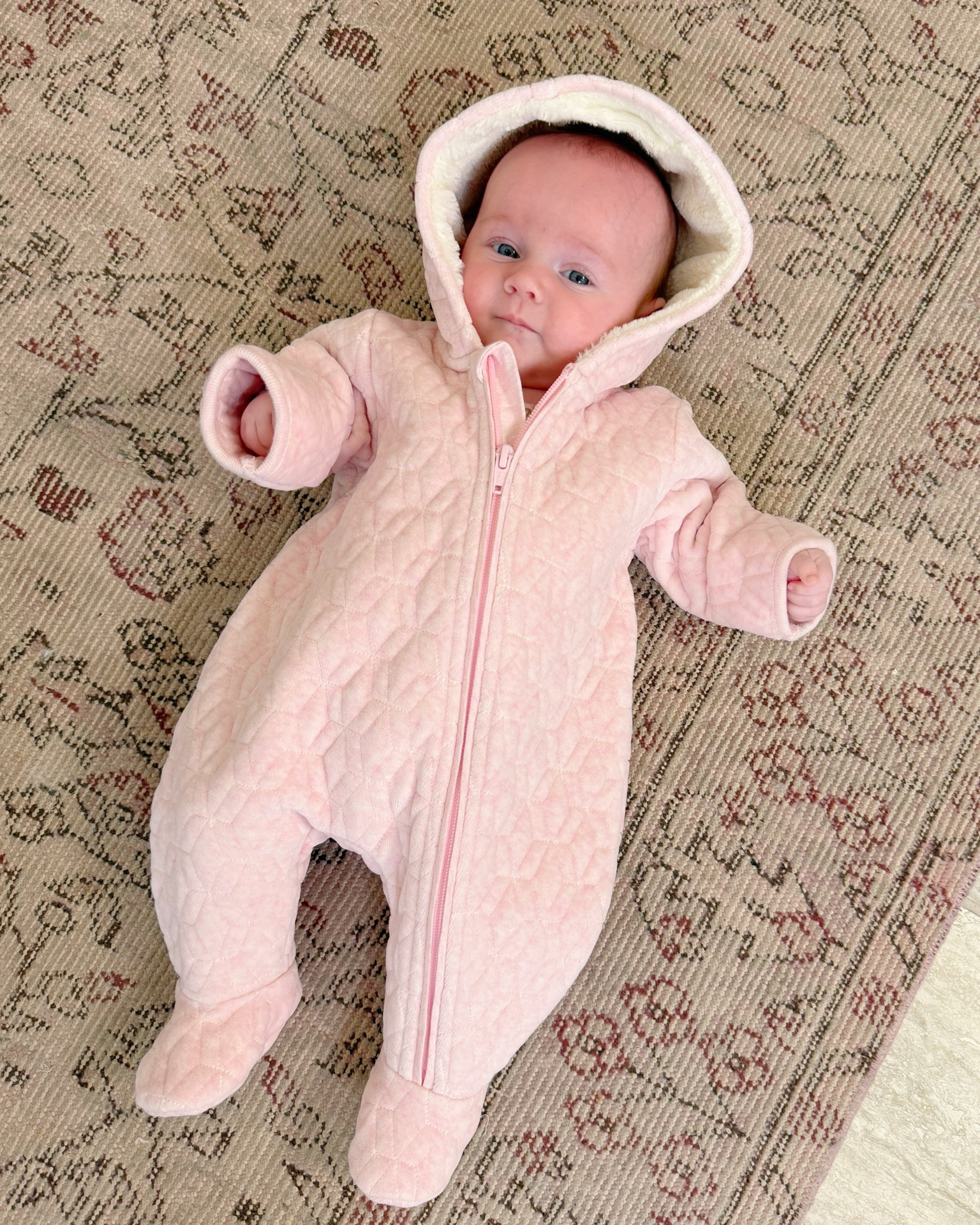 This quilted baby coat / zip up onsie is 50% OFF! It runs large. So size down one if between sizes. 

#LTKKids #LTKBaby #LTKBump