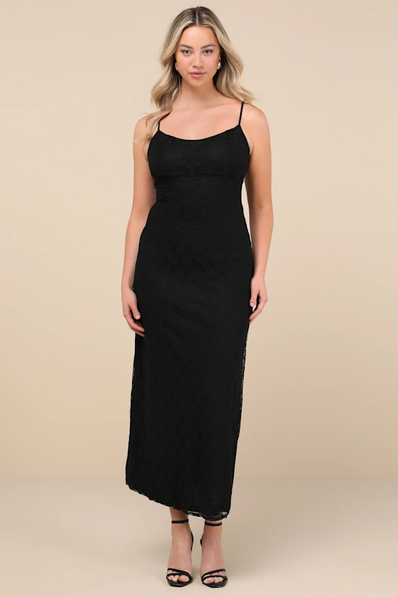 Flawless Choice Black Lace Sleeveless Maxi Dress | Lulus