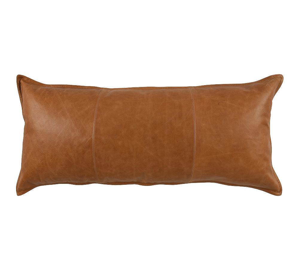 Gaona Leather Long Lumbar Pillow | Pottery Barn (US)