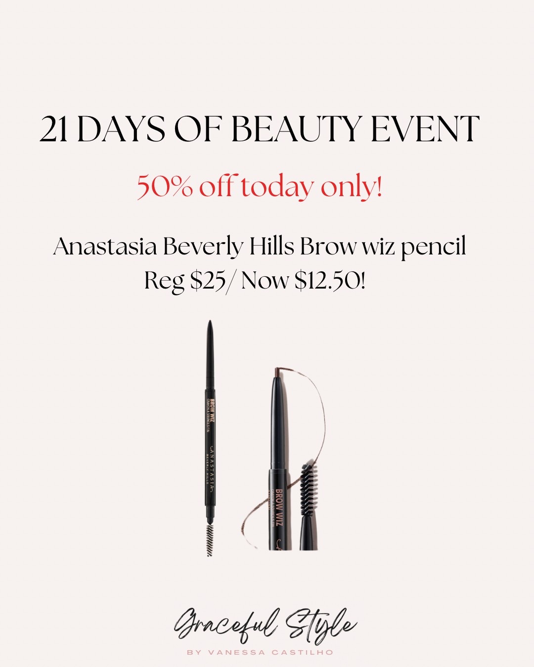 Anastasia Brow Wiz pencil 
50% off today only

I use this pencil every day! Love it



#LTKSaleAlert #LTKSpringSale #LTKBeauty