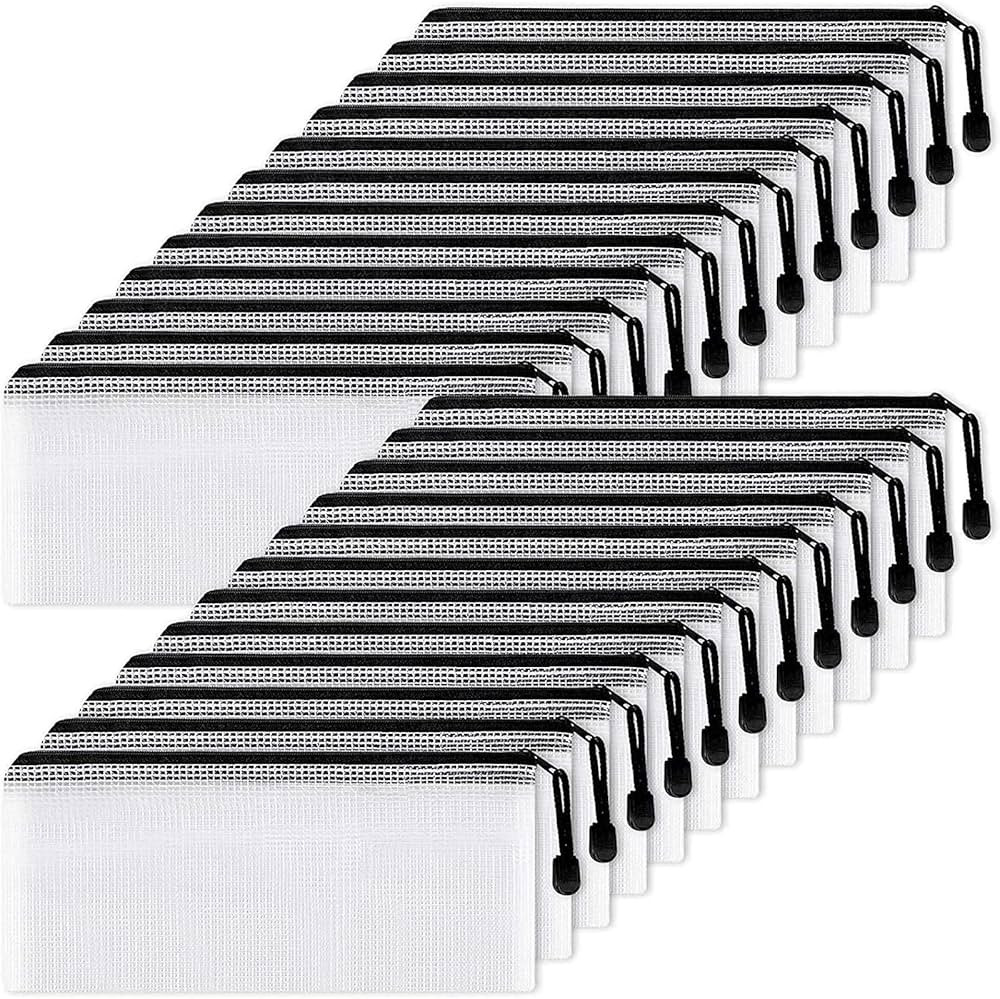 EOOUT 24pcs Mesh Zipper Pouch, 9.5x4.5 Inches Durable Pouches, Small Pencil Organizing Storage wi... | Amazon (US)