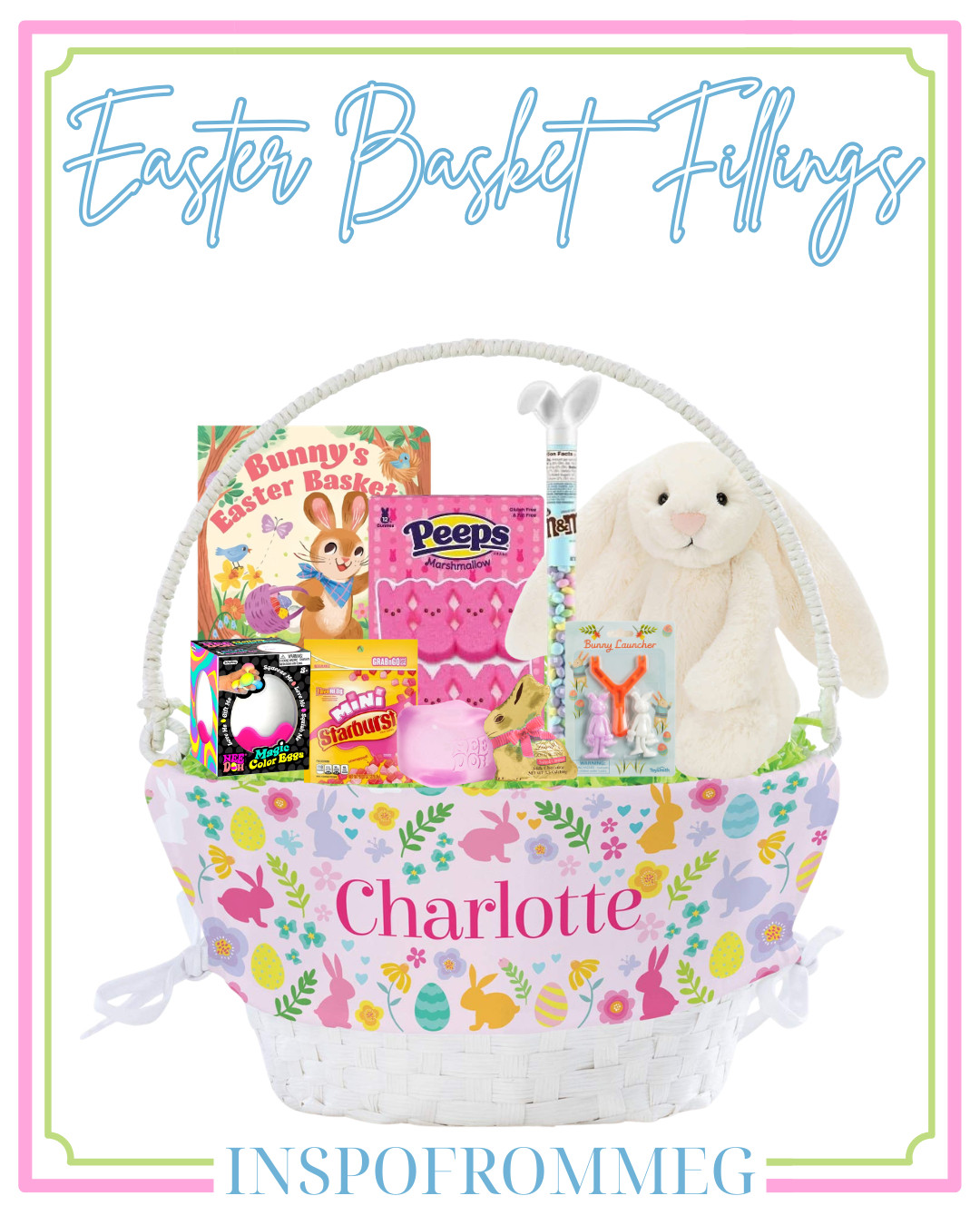easter basket ideas, girls easter basket, toddler girl easter, personalized easter basket, custom name basket, monogram easter, pink easter basket, bunny themed basket, spring gift ideas, kids easter ideas, baby girl easter, easter bunny gifts, stuffed bunny plush, peeps marshmallows, starburst mini, magic color eggs, non candy easter ideas, book themed easter basket, bunny book, target easter finds, amazon easter finds, walmart easter finds, LTK easter, pastel aesthetic, preppy kids style, southern mama aesthetic, classic kids gifts, curated easter basket, girly easter ideas, holiday gifting inspo, seasonal decor, spring basket styling, mom blogger finds, aesthetic easter, thoughtful gifting, kids gift guide, bunny decor, floral easter basket 

 #LTKmomlife #LTKSeasonal #LTKBaby