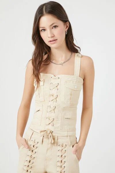 Crisscross Lace-Up Tank Top | Forever 21