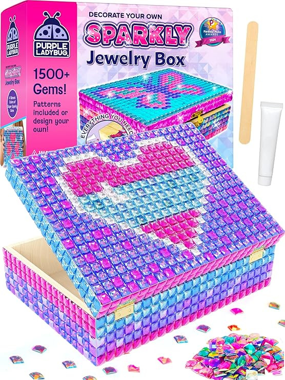 PURPLE LADYBUG Jewelry Box Craft for Girls 8-12 6-8 - Valentines Day Gifts for Kids & Birthday Gi... | Amazon (US)