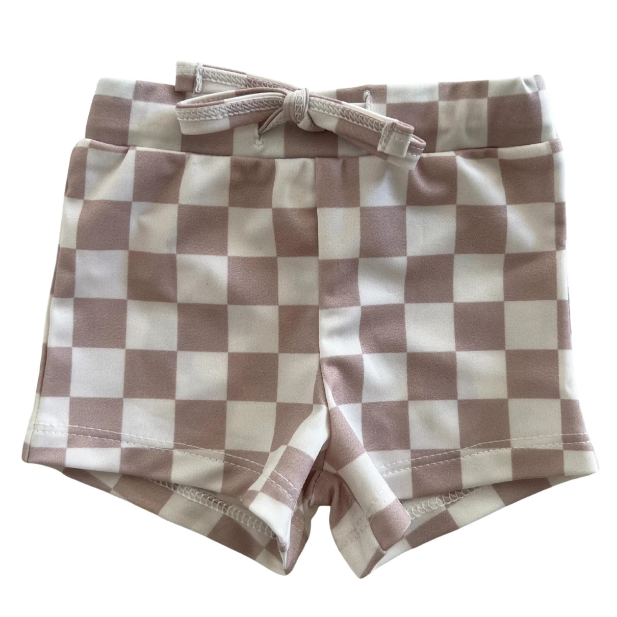 Tiramisu Checkerboard / Riviera Swim Short / UPF 50+ | SpearmintLOVE