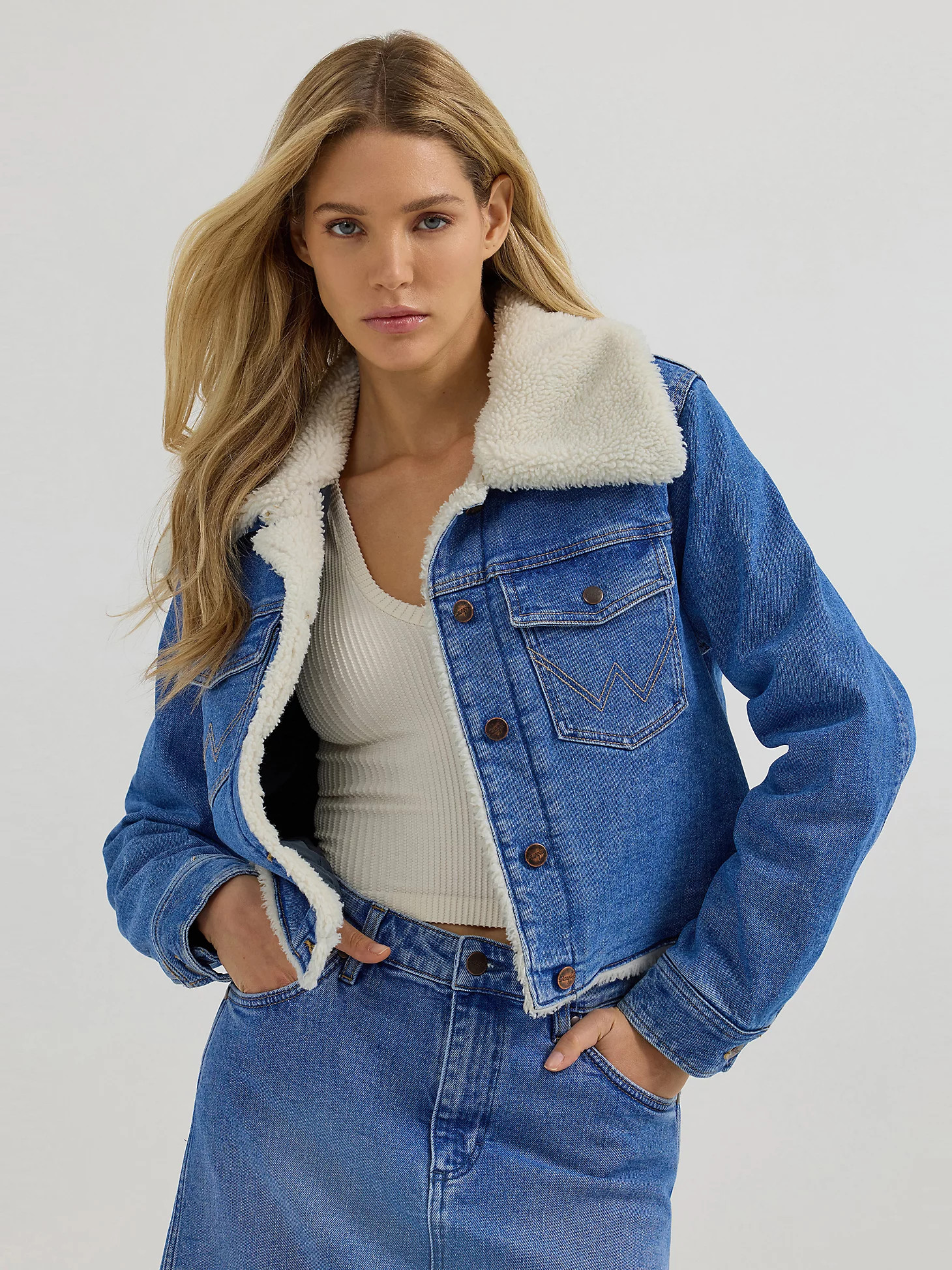Women's Sherpa Denim Jacket in Once Loved | Wrangler