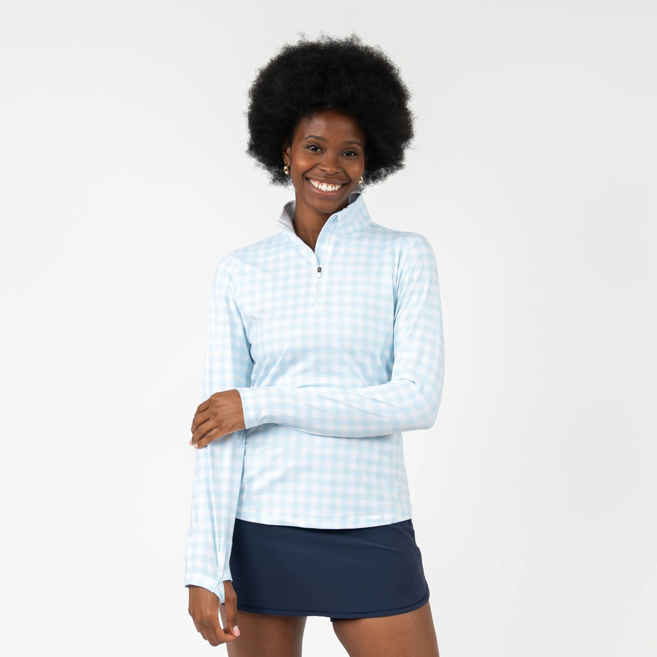 Martina Gingham Performance Q-Zip | RHOBACK