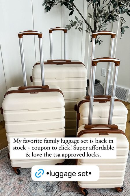 My favorite family luggage set is back in stock + coupon to click! Super affordable & love the tsa approved locks.

#LTKSaleAlert #LTKFamily #LTKTravel