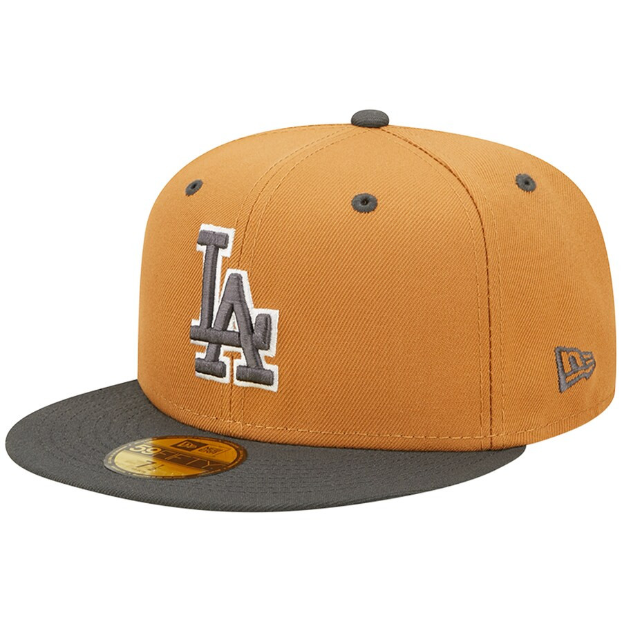 Los Angeles Dodgers New Era Two-Tone Color Pack 59FIFTY Fitted Hat - Brown/Charcoal | Lids