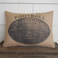 Vintage Football Burlap Pillow, Decor, Man Cave Gift, Farmhouse Pillows, Insert Included | Etsy (US)