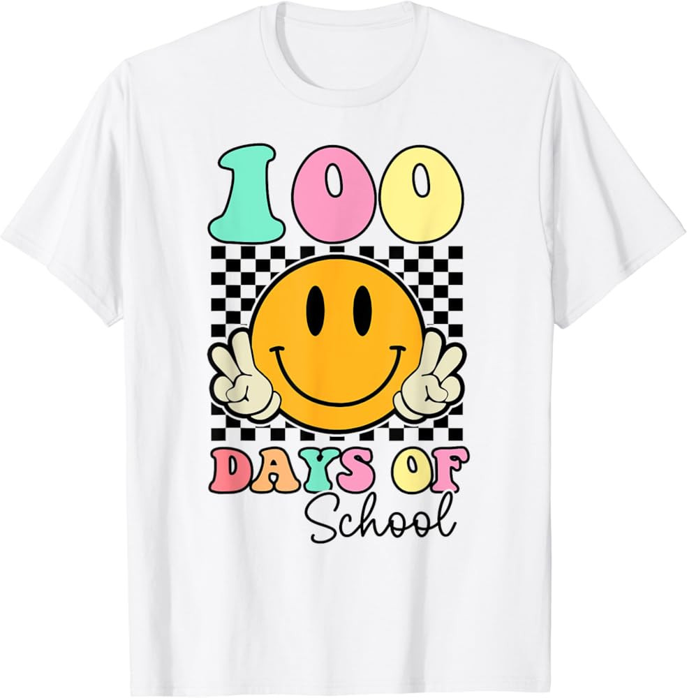 100 Days Of School Teacher Kids 100th Day Of School T-Shirt | Amazon (US)