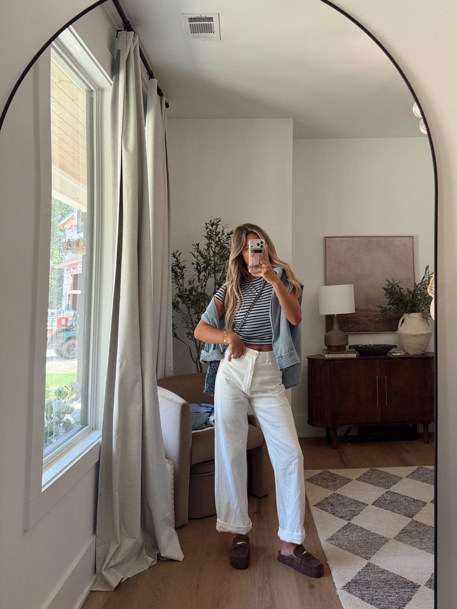 Tee - medium
Denim top - small
Jeans - not exact

#LTKootd #LTKgrwm #LTKmomlife