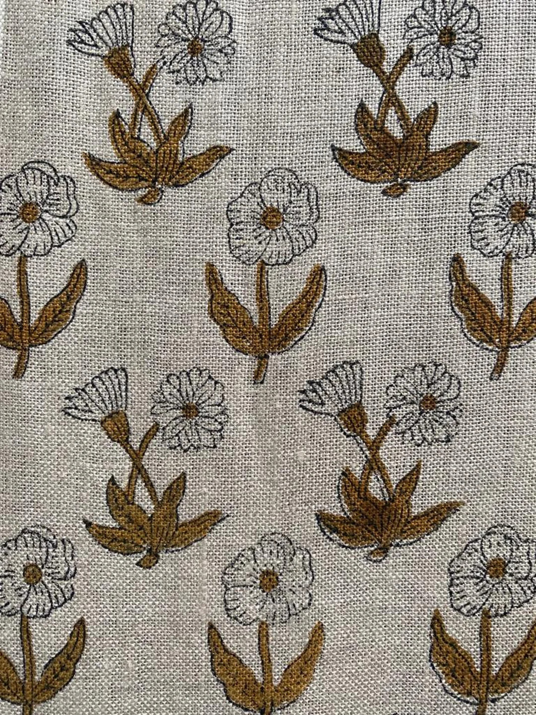 Handloom Linen Fabric Designer Indian Hand Block Print Heavy Fabric Pillowcases Thick Linen Uphol... | Etsy (US)