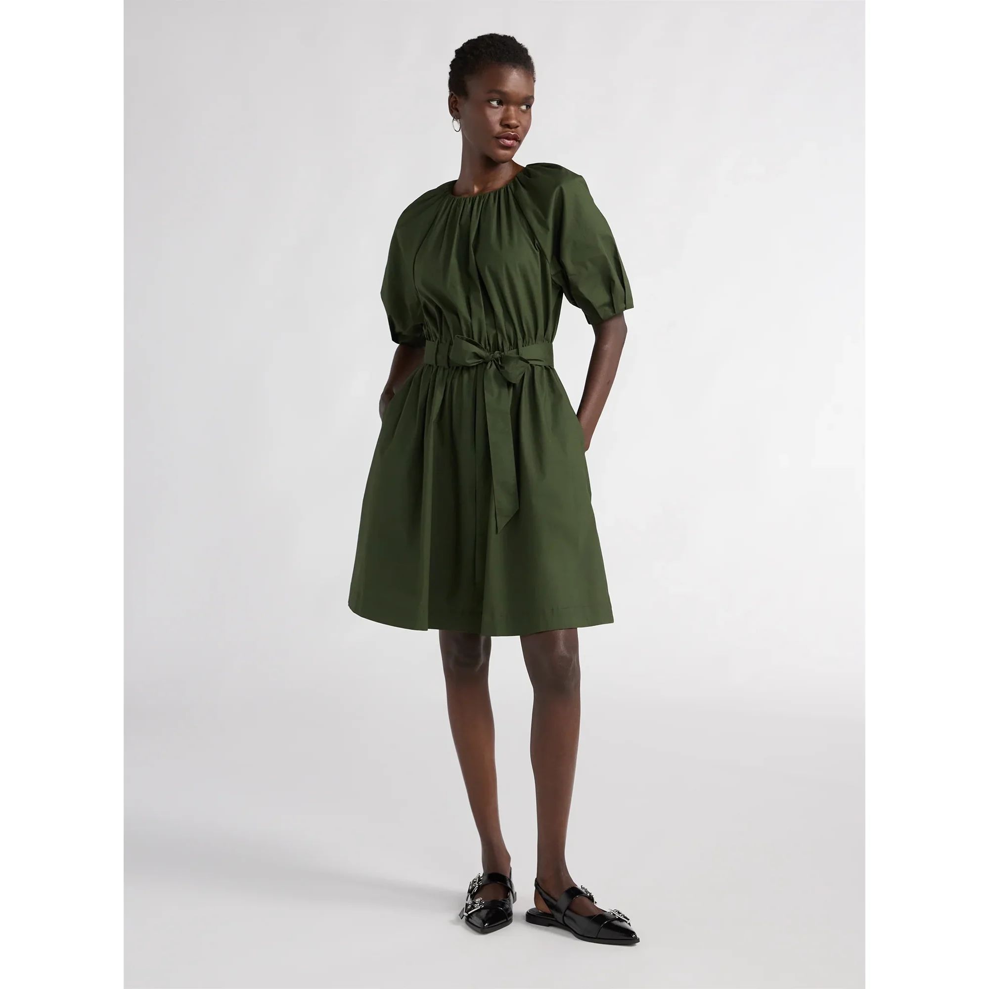 Scoop Women’s Fit and Flare Mini Dress with Puff Sleeves, Sizes XS-XXL | Walmart (US)