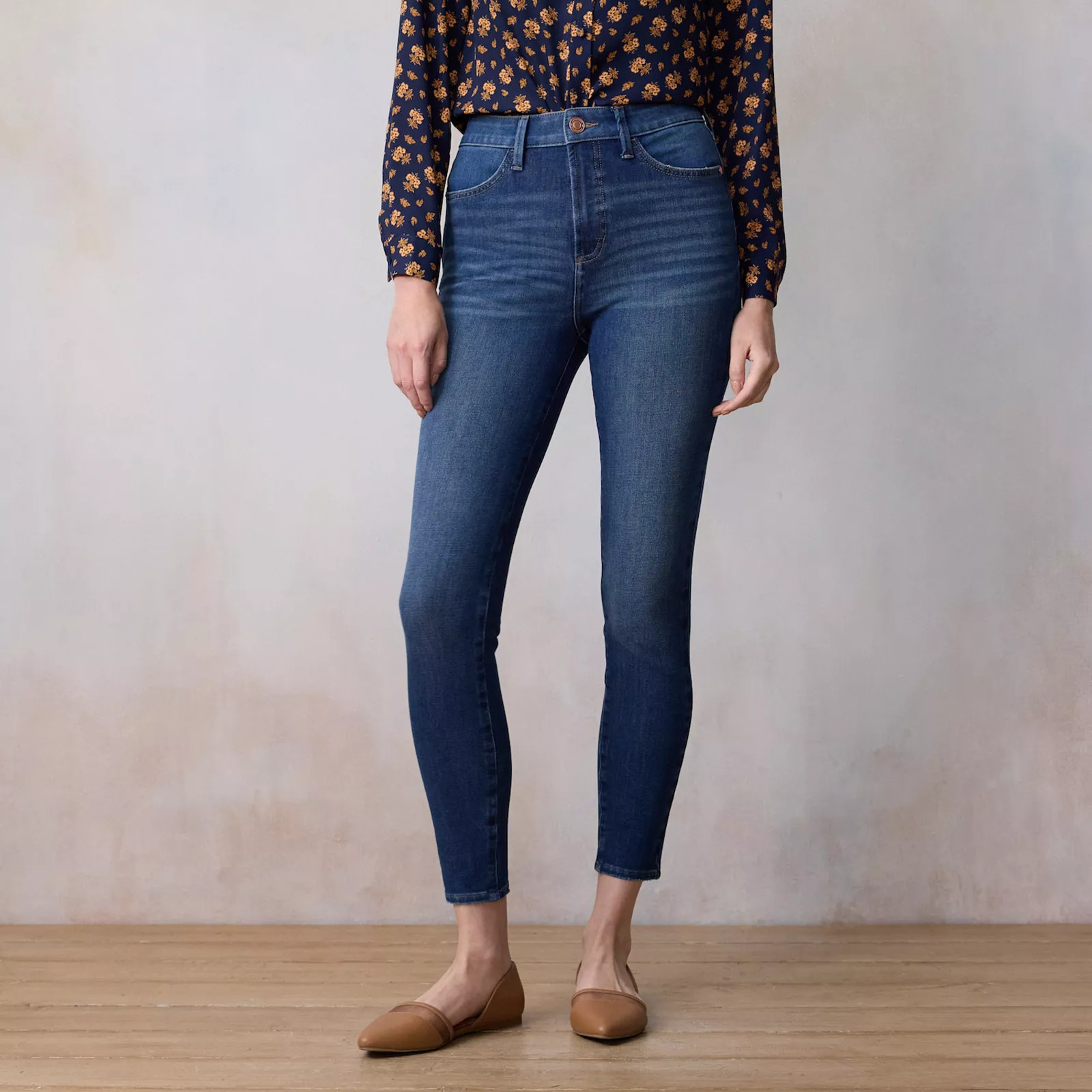 Women's LC Lauren Conrad Feel Good High-Waist Super Skinny Jeans, Size: 6, Medium Rinse Delia | Kohl's