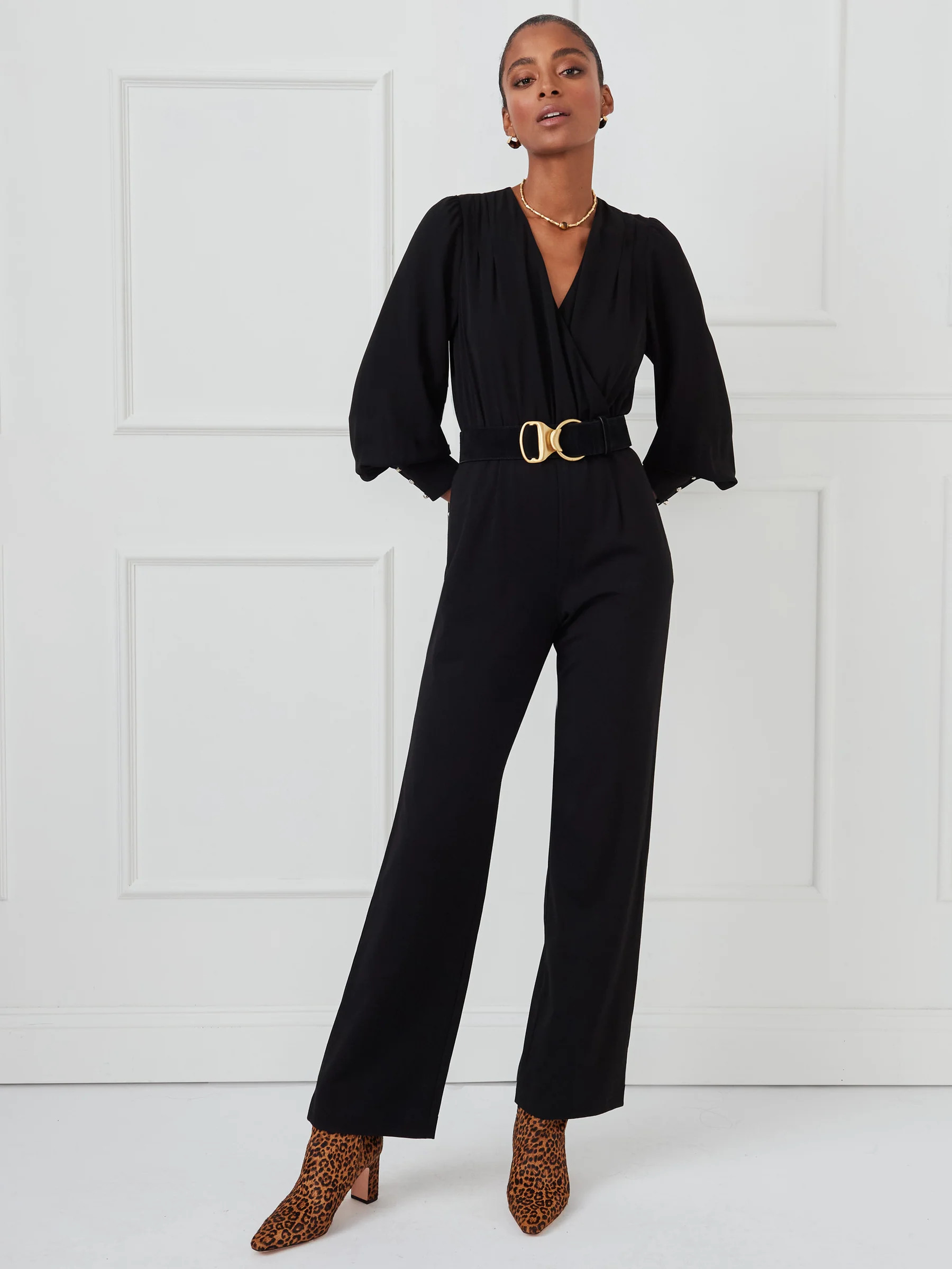 Black Solid Vita Jumpsuit | Women's Dresses | J.McLaughlin | J.McLaughlin