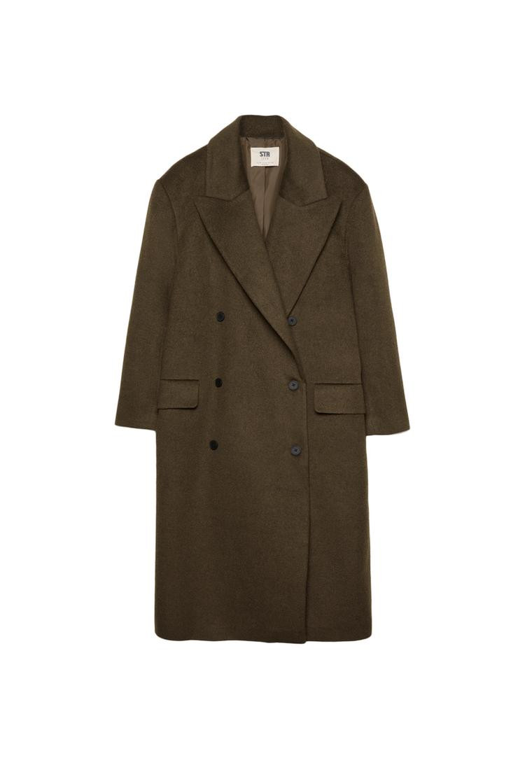 Oversize coat with buttons - Women's fashion | Stradivarius United Kingdom | Stradivarius (UK)