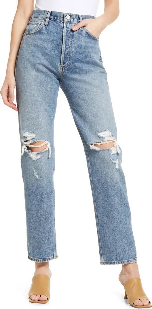 '90s Pinch Ripped Waist High Waist Jeans | Nordstrom