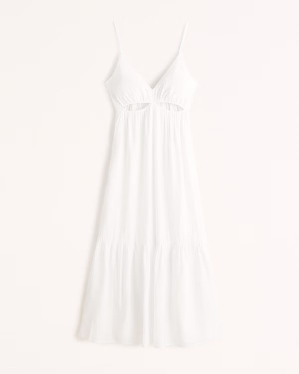 Women's Plunge Cutout Maxi Dress | Women's Dresses & Jumpsuits | Abercrombie.com | Abercrombie & Fitch (US)