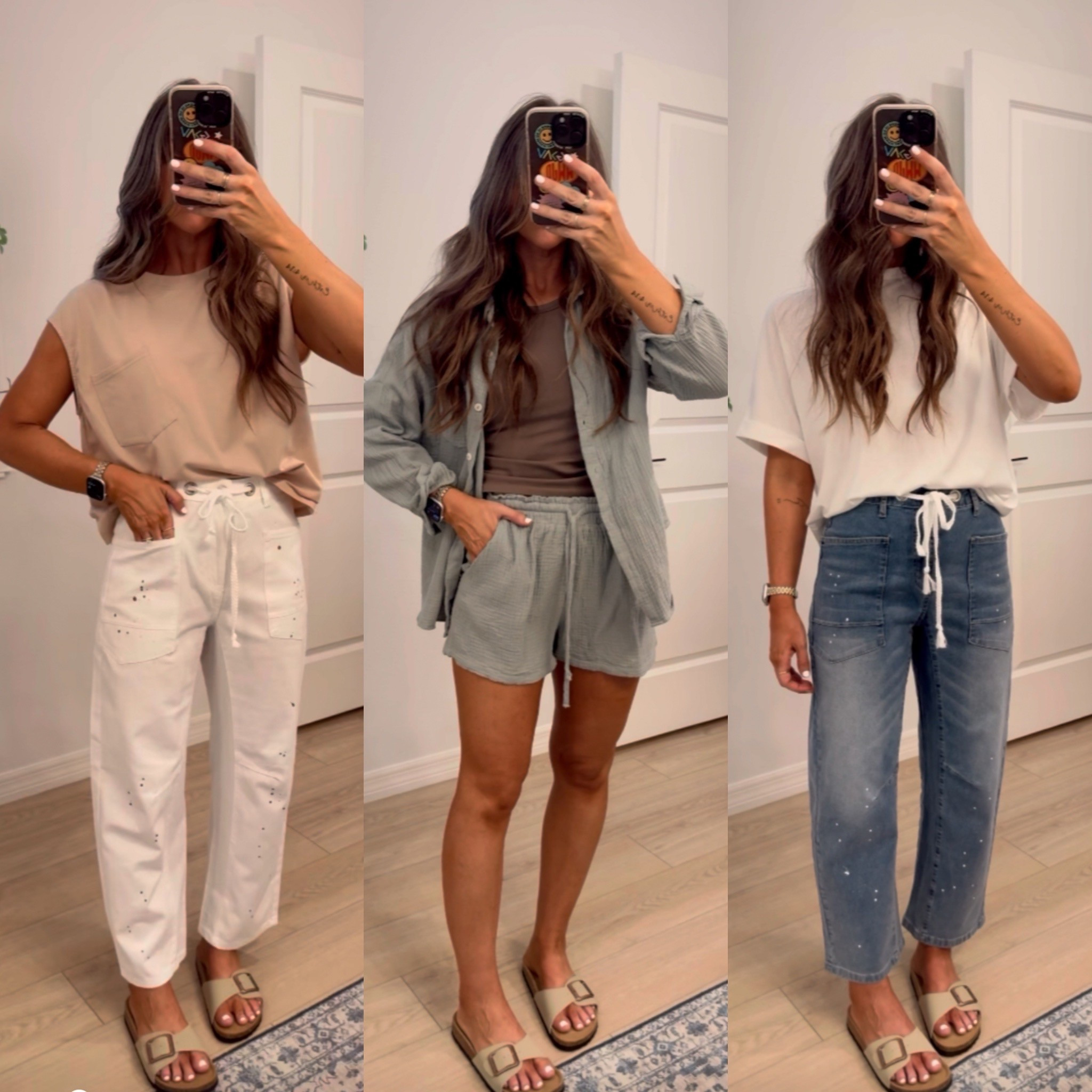 Small in all / smallest size in jeans - blue is a 2, white only goes down to 4. If you’re new here, here’s my stats: just shy of 5’4, size 2 or S is my TTS (true to size). #amazonspringsale #amazonprime #amazonoutfits #amazonoutfitideas #amazonoutfit #amazonprimemom #momoutfits #momoutfitideas #momoutfitinspo #neutraloutfits #neutraloutfitinspo #neutraloutfit #casualoutfitsdaily 