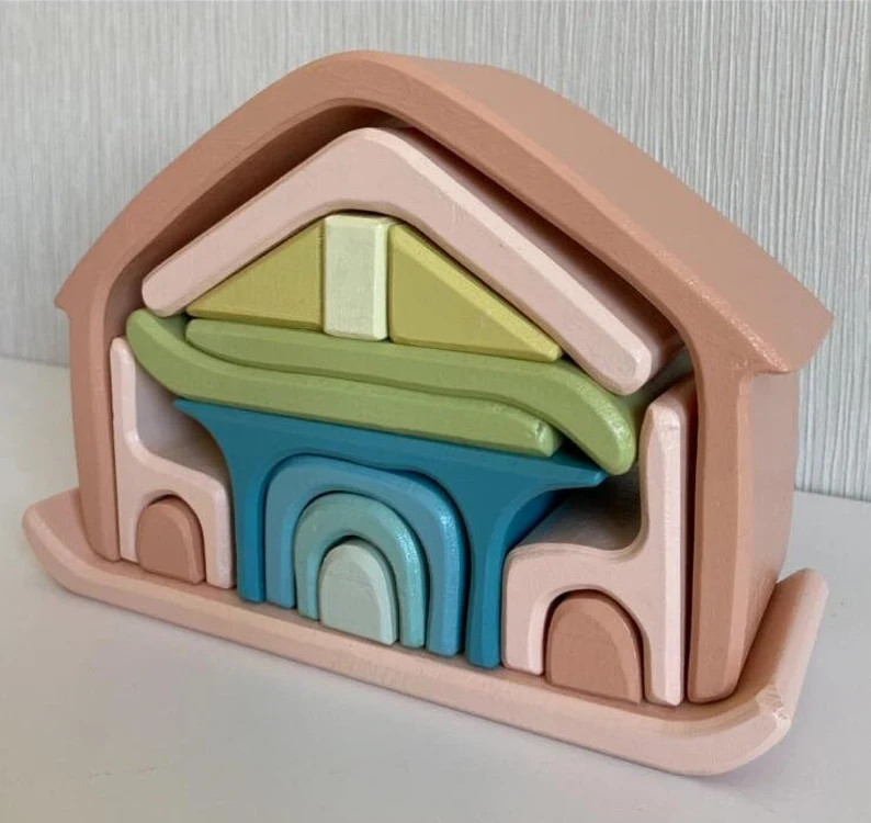 Wooden Waldorf Dollhouse Stacker - Etsy | Etsy (US)