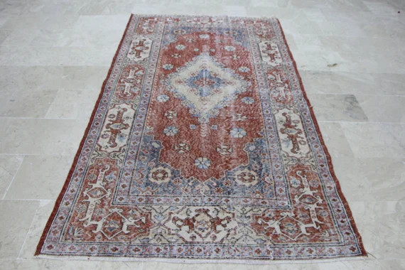 Area rug Turkish orange rug Handmade rug Oriental rug | Etsy | Etsy (US)