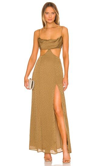 Jamey Maxi Dress in Gold | Revolve Clothing (Global)