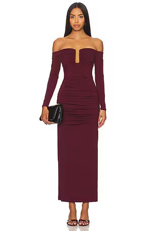 x REVOLVE Raelynn Slinky Midi Dress in Mulberry Wine | Revolve Clothing (Global)