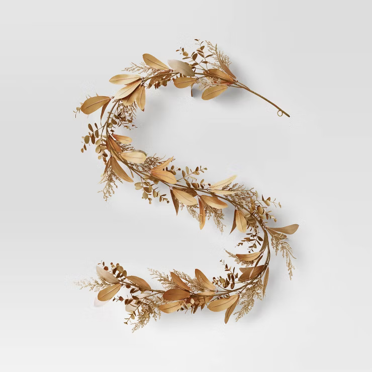 Artificial Leaf Garland Gold - Threshold™ | Target