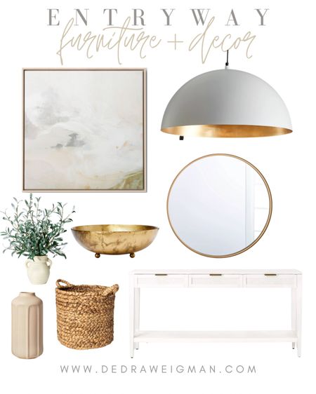 Entryway décor & furniture finds! Console table, large round mirror, wall art. 

#consoletable #entryway #homedecor 

#LTKstyletip #LTKFind #LTKhome