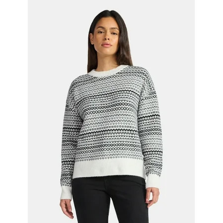 Time and Tru Women's Fair Isle Pullover Sweater, Midweight, Sizes XS-XXXL | Walmart (US)