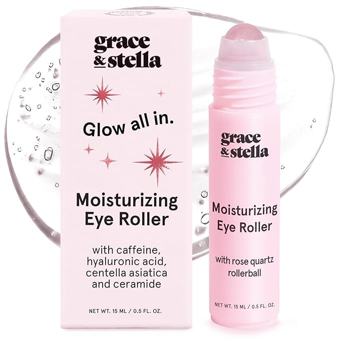 grace & stella Under Eye Brightener with Rose Quartz Rollerball - Centella Asiatica & Caffeine Un... | Amazon (US)