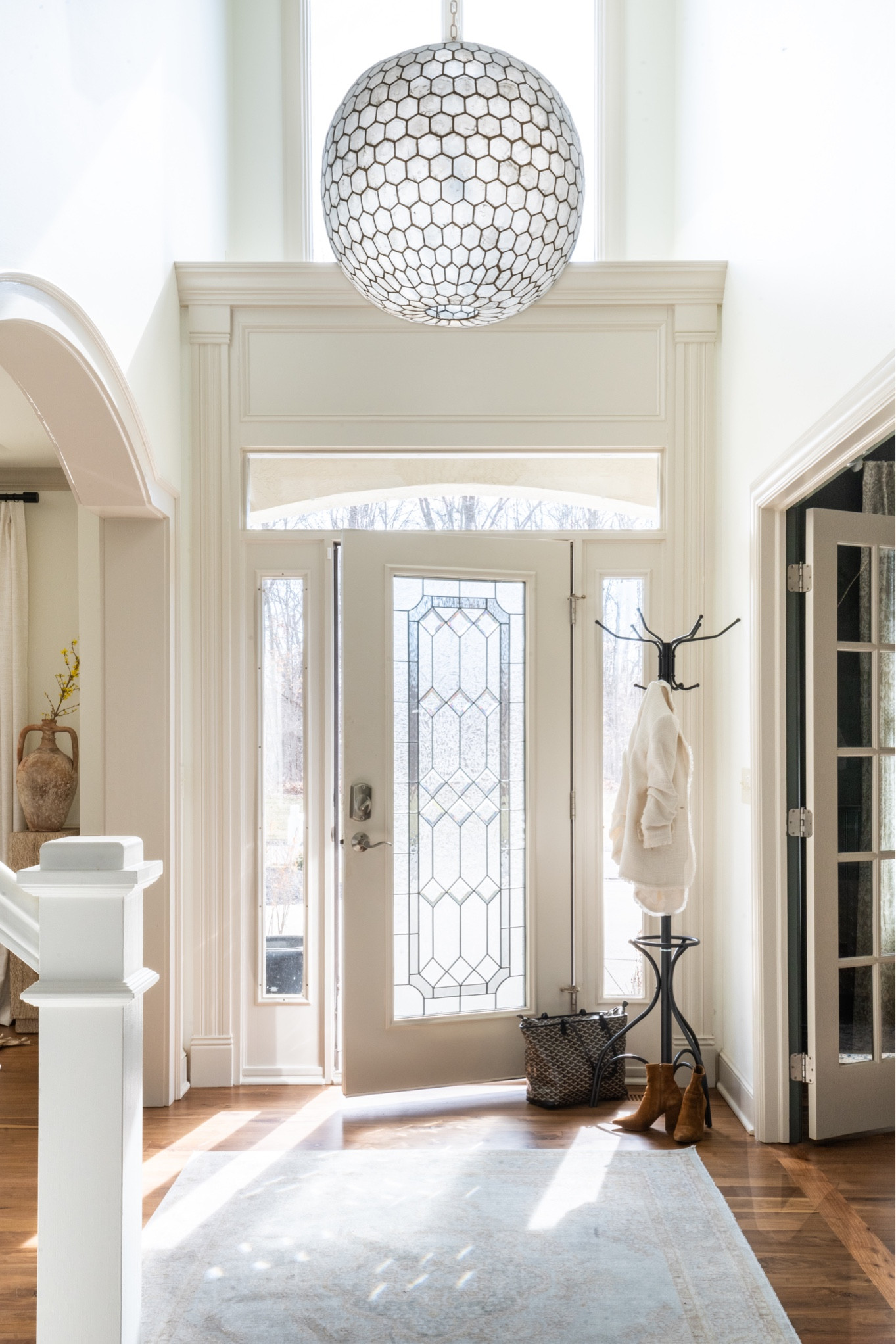 Entry with beautiful 29” Capiz light from serena and Lily

#LTKFind #LTKhome #LTKSeasonal