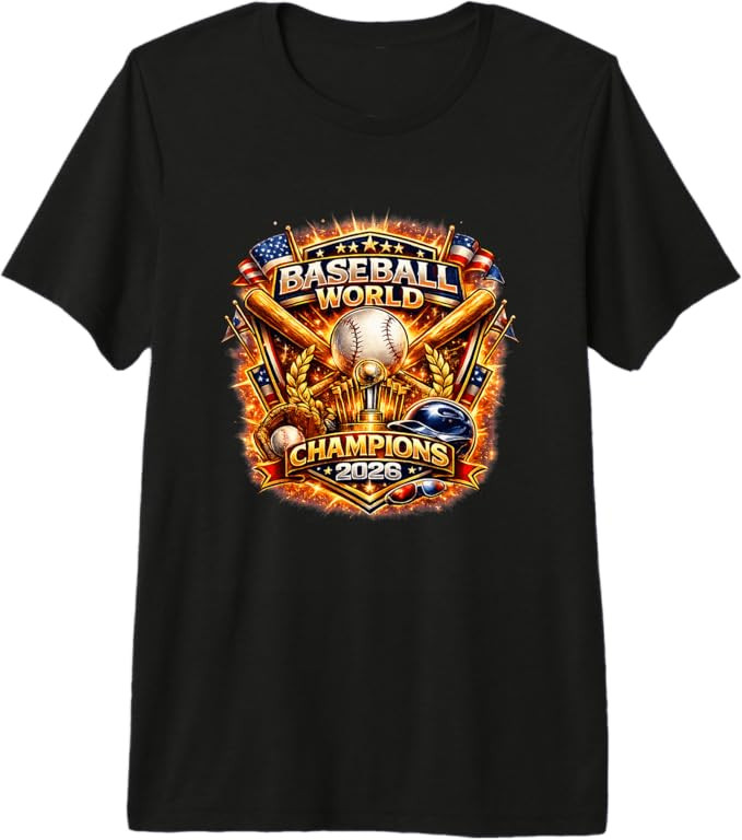 Baseball World Champions 2026 Vintage Style Graphic Premium Tri-Blend T-Shirt | Amazon (US)