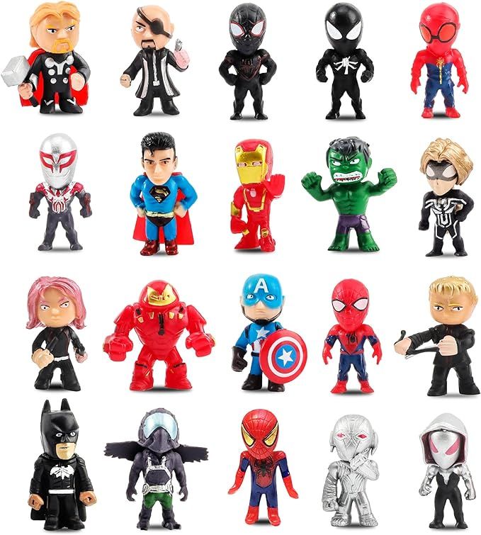 20 Pieces Hero Action Figures Sets, Mini Action Figures for Boys Toys, Birthday Party Gifts Cupca... | Amazon (US)