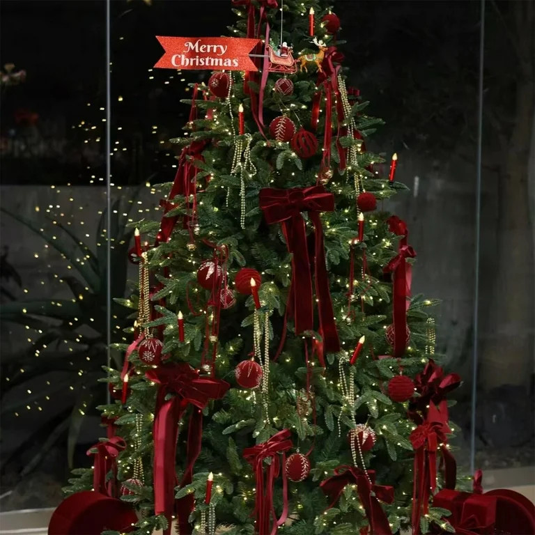 Christmas Decoration, Velvet Ribbon For Gift Packaging Butterflies Tie Ribbon Holiday Tree Decora... | Walmart (US)