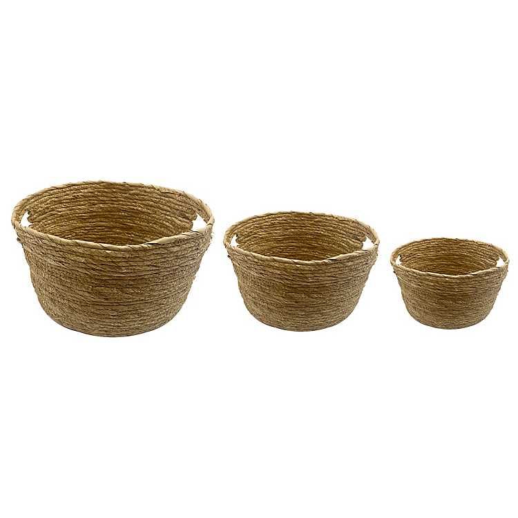 Natural Round Woven Baskets, Set of 3 | Kirkland's Home