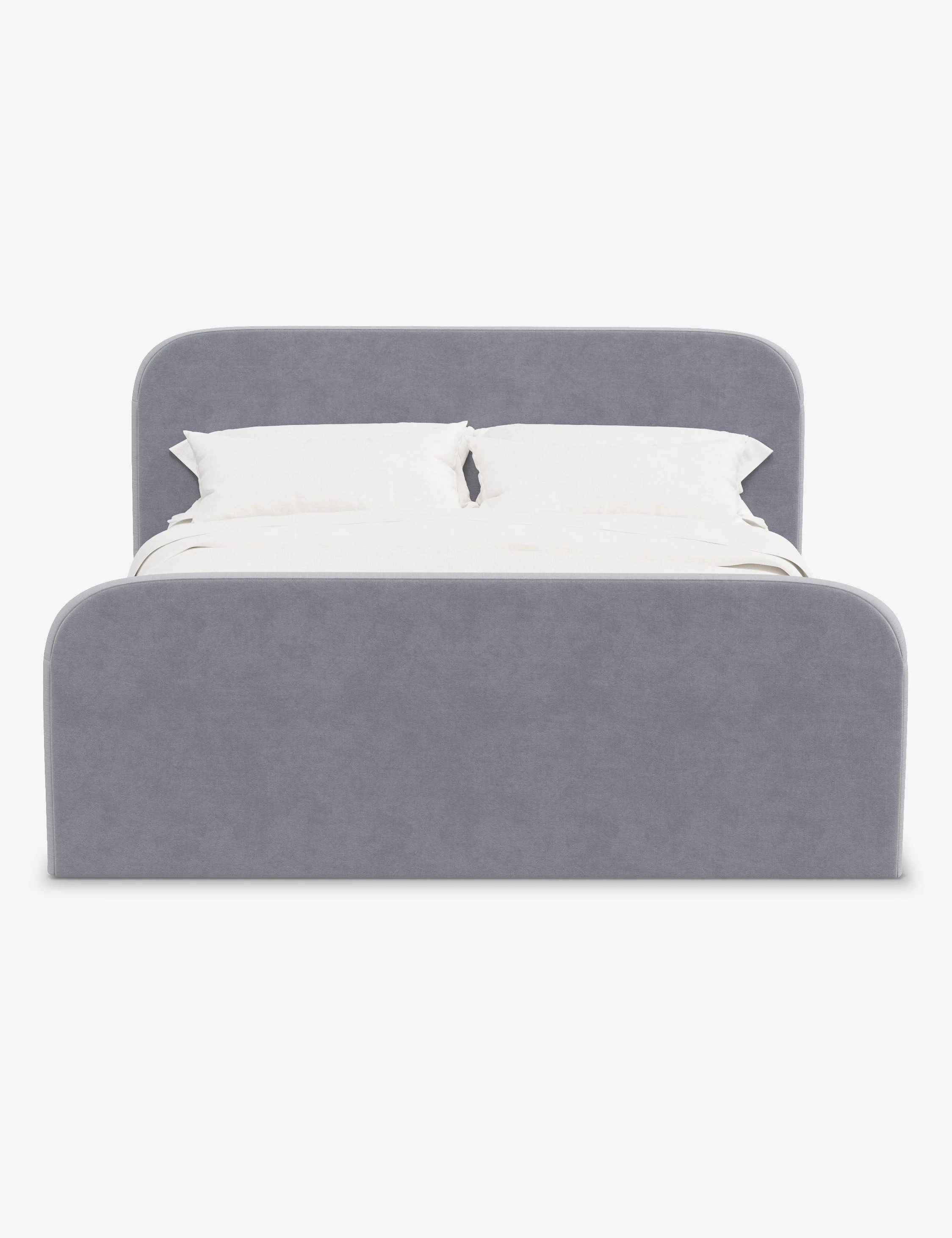 Nabiha Upholstered King Bed With Footboard, Denim Vintage Velvet | Lulu and Georgia 